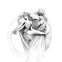 Orpheus and Eurydice tattoo design idea