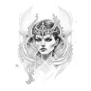 Orpheus looking back to Eurydice tattoo design idea