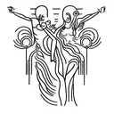 Orpheus and Eurydice coming out of the underworld tattoo design idea