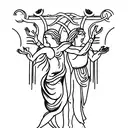 Orpheus and Eurydice coming out of the underworld tattoo design idea