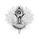 A surrealistic blackwork tattoo of a smoking joint transforming into a lifted truck tattoo design idea