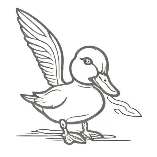 duck you like showing middle finger tattoo design idea