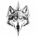 A surreal tattoo of a wolf standing at the crossroads between heaven and hell, symbolizing the duality of nature and the inner conflicts of the soul tattoo design idea