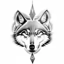 A surreal tattoo of a wolf standing at the crossroads between heaven and hell, symbolizing the duality of nature and the inner conflicts of the soul tattoo design idea