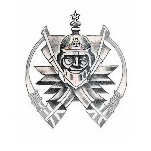 German warrior and heritage, sleeve design tattoo design idea