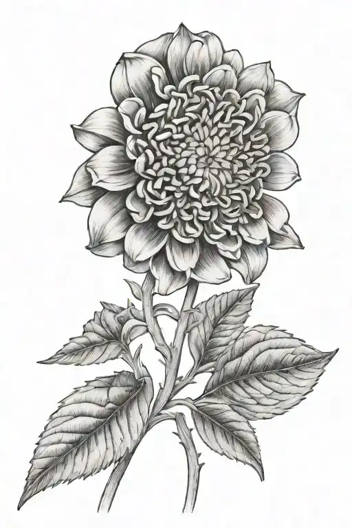 zinnia with name cecilia tattoo design idea