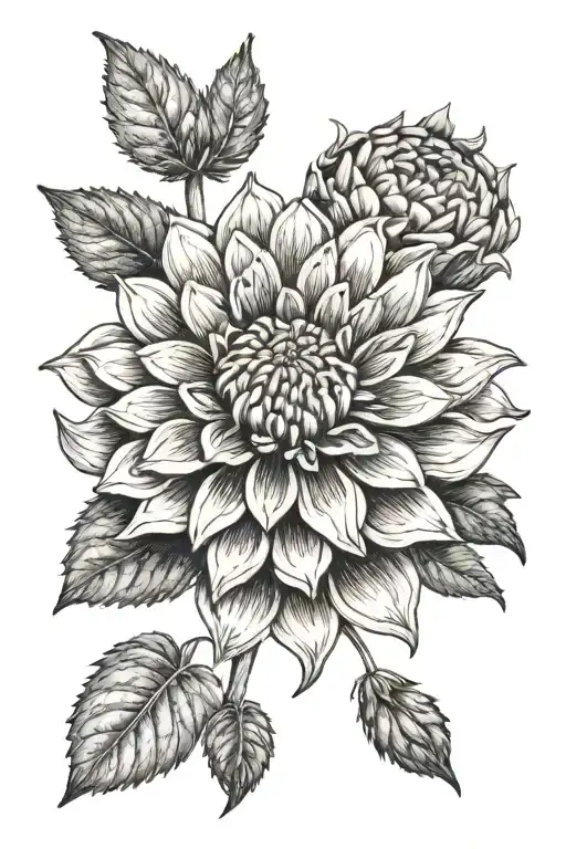 zinnia tattoo design idea