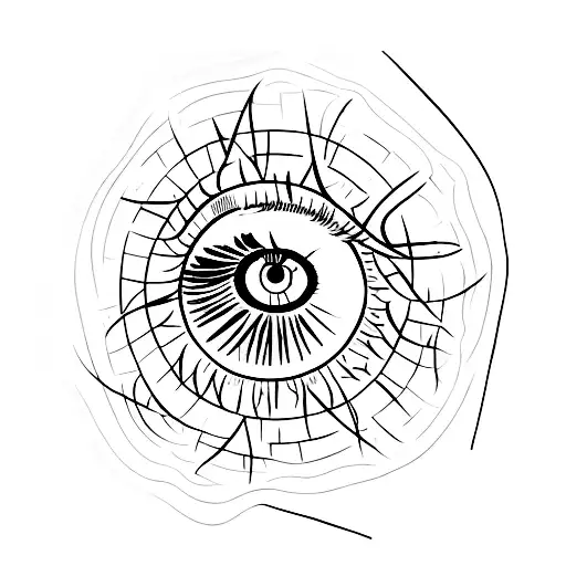 eye in a sculpture tattoo design idea