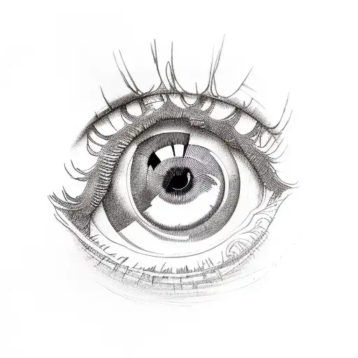 eye in a sculpture tattoo design idea