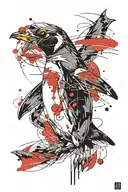 a angry penguin tattoo design idea