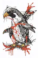 a angry penguin tattoo design idea