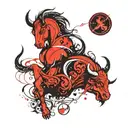 Zodiac Taurus Aquarius and Sagittarius tattoo design idea