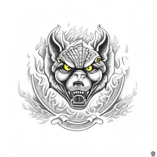 firefighter in forest tattoo design idea