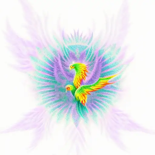 lavender Phoenix New York City background  tattoo design idea