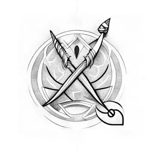 Trident tattoo design idea
