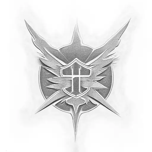 Abstract flames forming the shape of a Harley-Davidson logo tattoo design idea