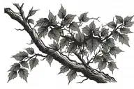maple tree branch and willow tree branch tattoo design idea