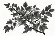 maple tree branch and willow tree branch tattoo design idea
