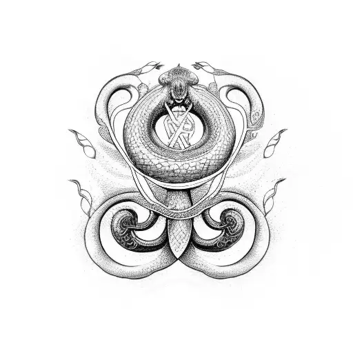 kundalini two headed snake chakra tattoo design idea