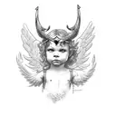 Cupid with Ak tattoo design idea
