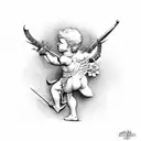 cupid with Ak  tattoo design idea