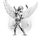 cupid with Ak  tattoo design idea