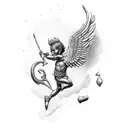 cupid with Ak  tattoo design idea