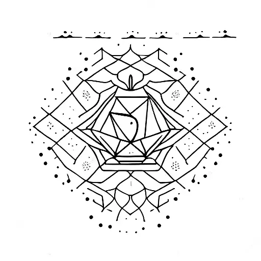 A blackwork tattoo of a rock wall with the constellations of Aries and Capricorn subtly incorporated into the cracks tattoo design idea