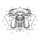 A constellation of Aries and Capricorn formed by interconnected rocks tattoo design idea