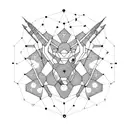 A constellation of Aries and Capricorn formed by interconnected rocks tattoo design idea