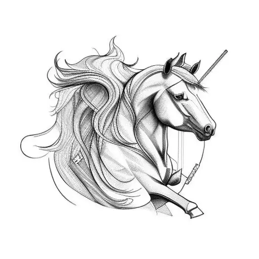 horse running tattoo design idea
