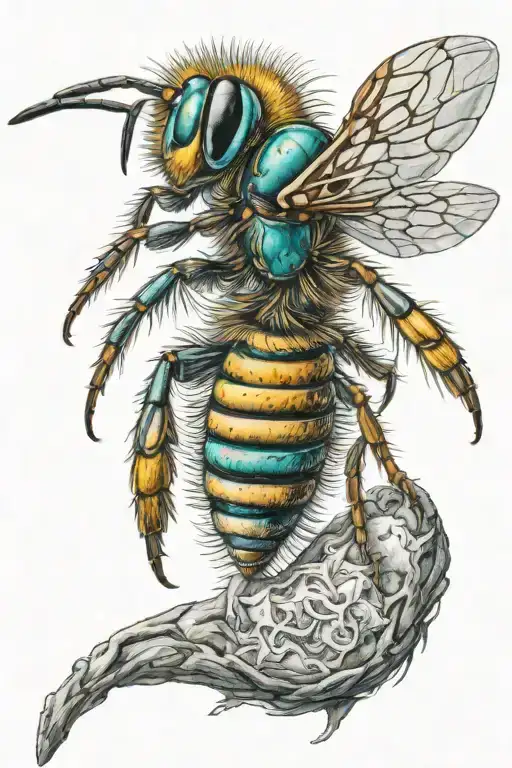 hornets nest opened up with multi color tattoo tattoo design idea