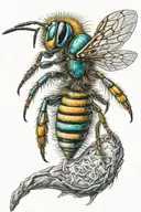 hornets nest opened up with multi color tattoo tattoo design idea