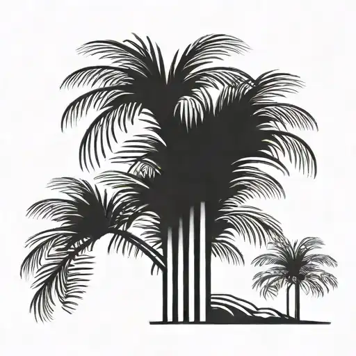 4  bended palms in a pixel style  tattoo design idea