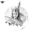 Eowyn slaying the Witch King in the style of frank frazetta   tattoo design idea