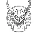 Loki helmet tattoo design idea