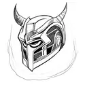 Loki helmet tattoo design idea