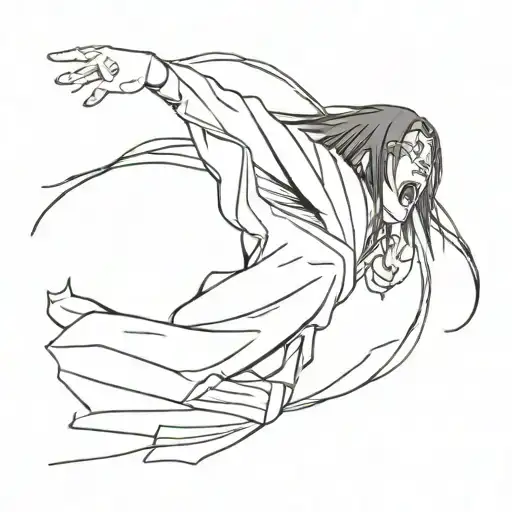 itachi uchiha screaming in agony tattoo design idea