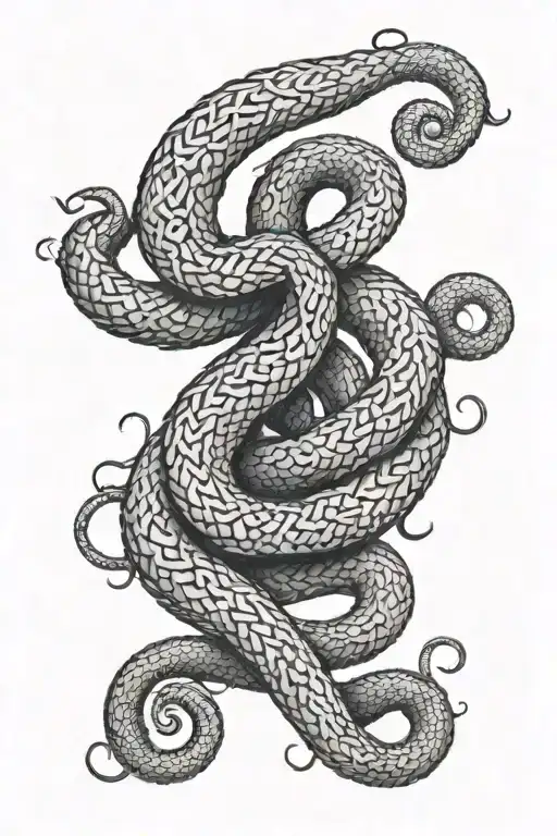 world serpent coiled tattoo design idea