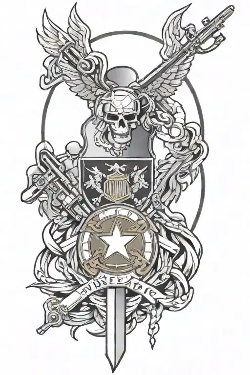 United States army ideas based tattoo design idea