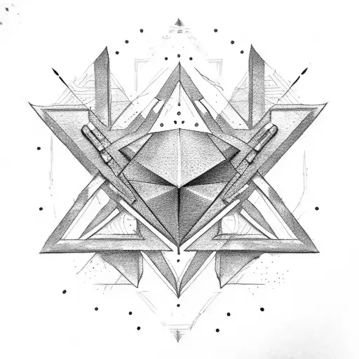 Squat, bench, and deadlift symbols forming a triangle tattoo design idea