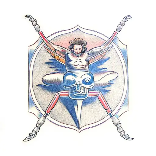 Icarus and a scorpion tattoo design idea