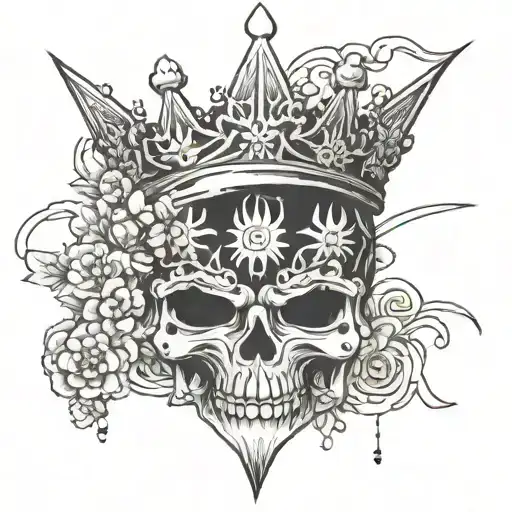 crown I think therefore I am looking tattoo design idea