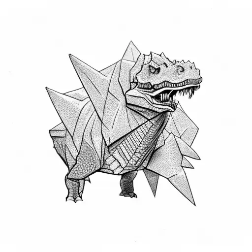 Borneo Ink Tattoo on Tumblr: The origami T. rex that could.Got this idea  from reading too much Mad magazine when I was a kid .thanks Ms Zayn and  her...