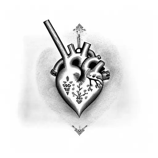 heart with initial tattoo design idea