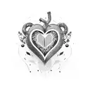 heart with initial tattoo design idea