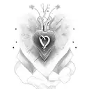 heart with initial tattoo design idea