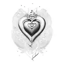 heart with initial tattoo design idea