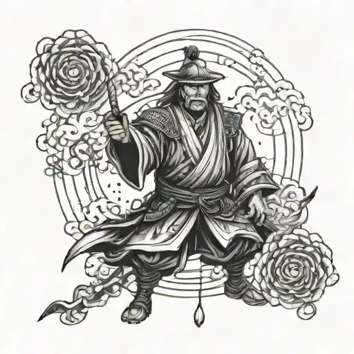 A fusion of Japanese samurai and godfather symbolism in a unique tattoo design tattoo design idea