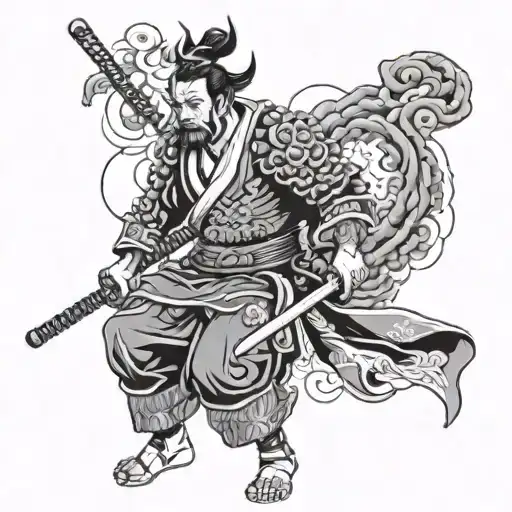 A fusion of Japanese samurai and godfather symbolism in a unique tattoo design tattoo design idea